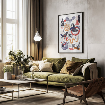 Halloween Collage Art - Poster / Art Print - interiör