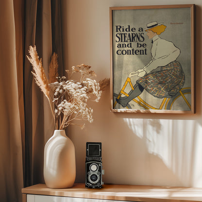 Ride a Stearns and Be Content (1896) - Poster / Art Print - interiör