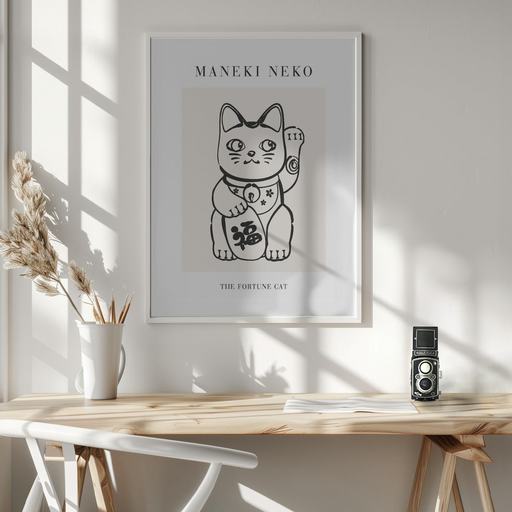 Manekineko No2 - Poster / Art Print - interiör
