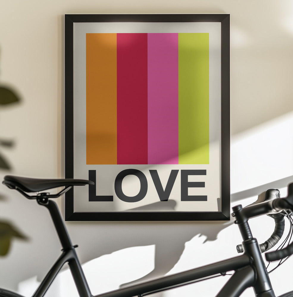 Retro Stripe LOVE Fruit - Poster / Art Print - interiör