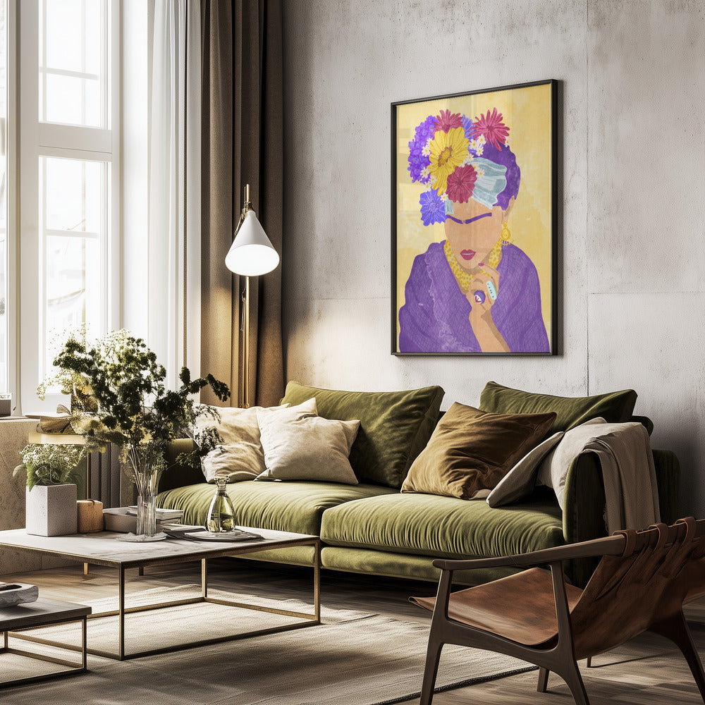 Frida and flowers - Poster / Art Print - interiör