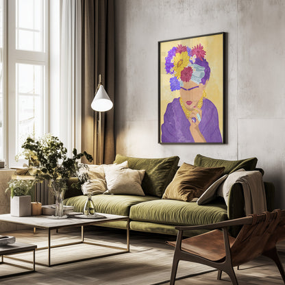 Frida and flowers - Poster / Art Print - interiör