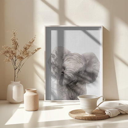 Peekaboo Baby Elephant - Poster / Art Print - interiör