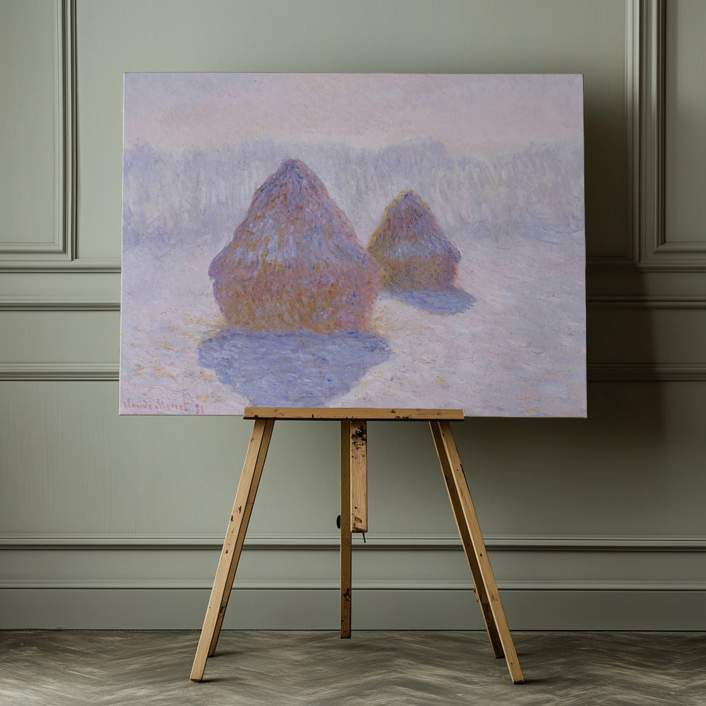 Haystacks (effect of Snow and Sun) (1891) By Claude Monet - Poster / Art Print - interiör