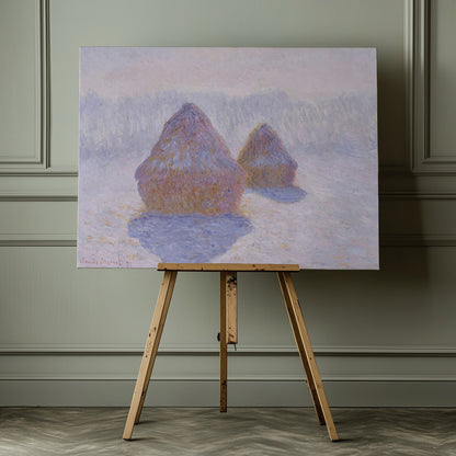 Haystacks (effect of Snow and Sun) (1891) By Claude Monet - Poster / Art Print - interiör