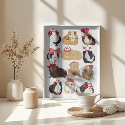Love Guinea Pigs - Poster / Art Print - interiör