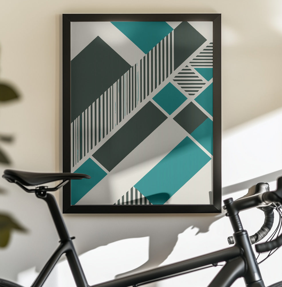 Geometric Teal - Poster / Art Print - interiör