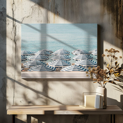 Striped Beach Umbrellas - Poster / Art Print - interiör