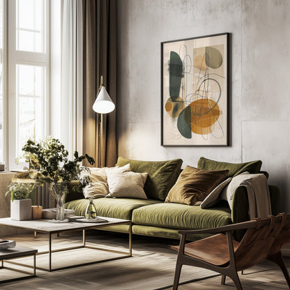Abstract Beige No 1 - Poster / Art Print - interiör