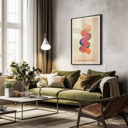 RETRO GRAPHIC NO.17 / GOOD THINGS ARE COMING - Poster / Art Print - interiör