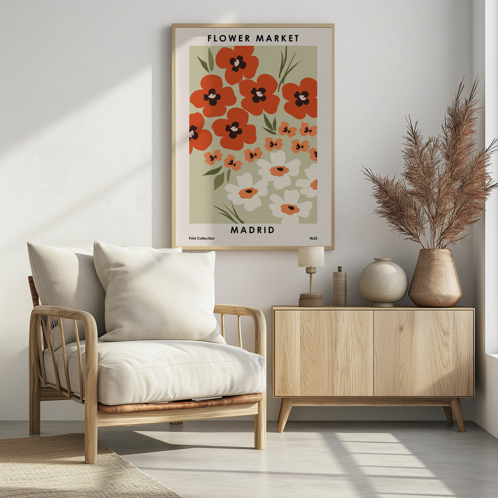 Flower Market Madrid - Poster / Art Print - interiör