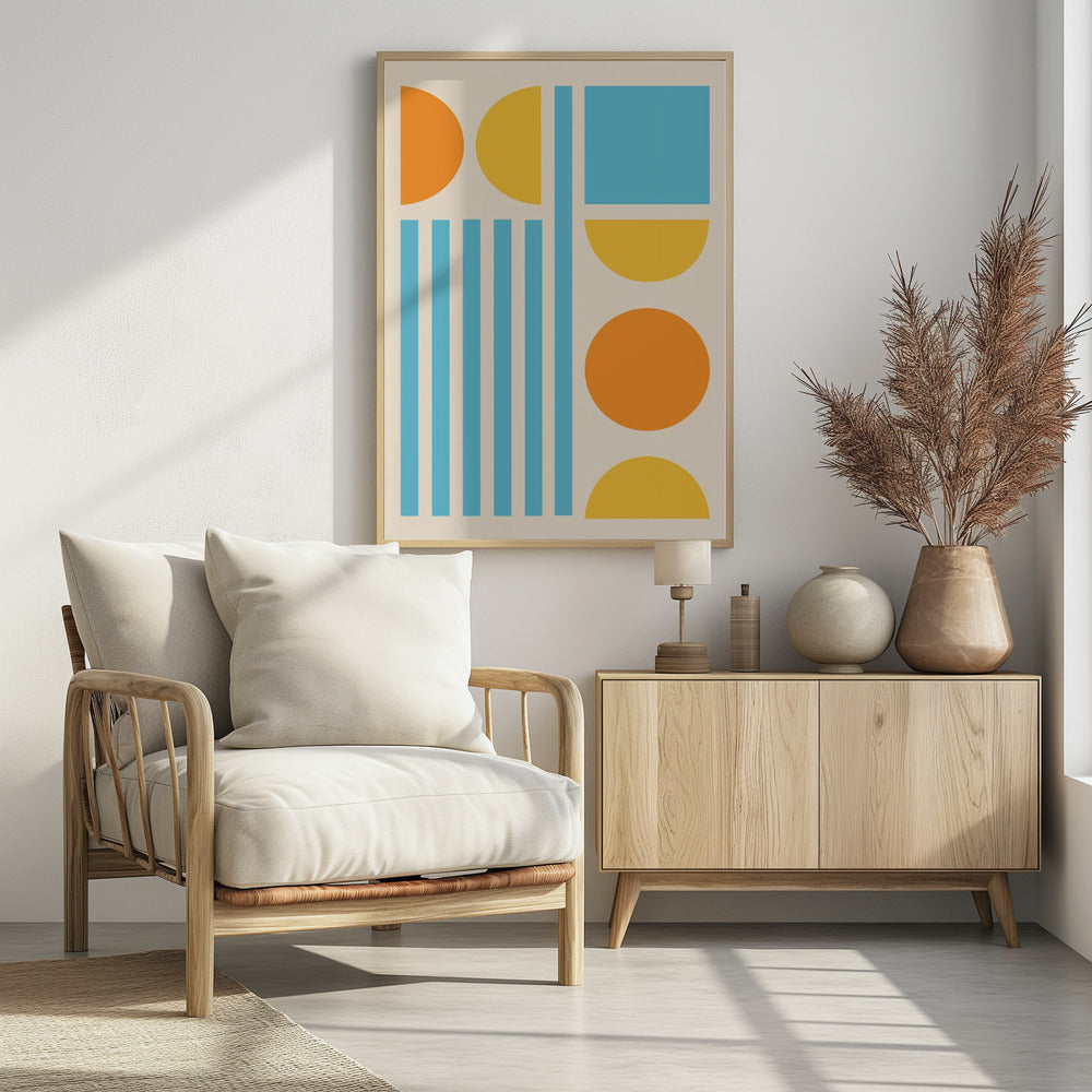 Bright Minimal Shapes Series #3 - Poster / Art Print - interiör