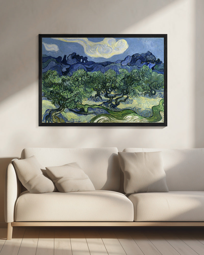 Vincent Van Gogh's Olive Trees With the Alpilles In the Background (1889) - Poster / Art Print - interiör