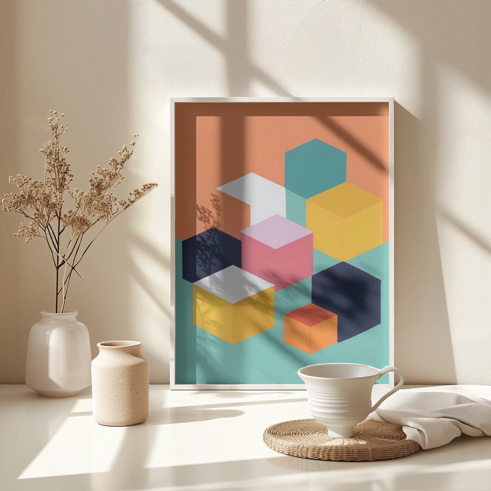 Cubes - Poster / Art Print - interiör