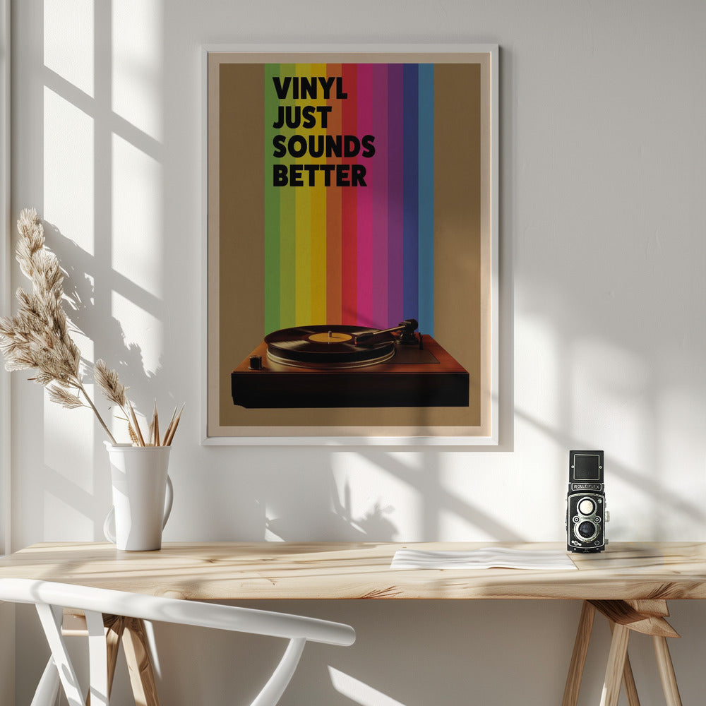 Vinyl Just Sounds Better - Poster / Art Print - interiör