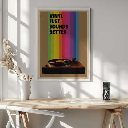 Vinyl Just Sounds Better - Poster / Art Print - interiör