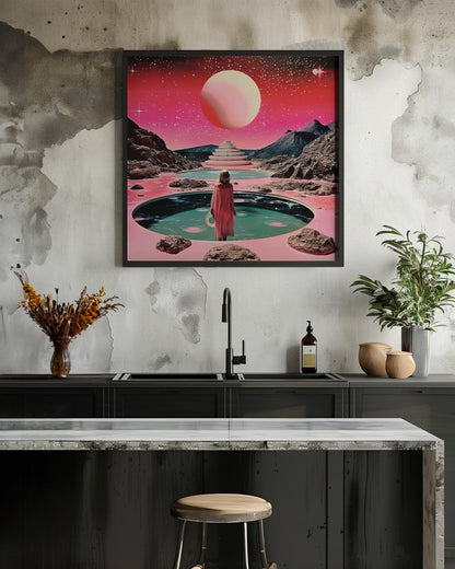 Space Collage Surreal Art - Poster / Art Print - interiör