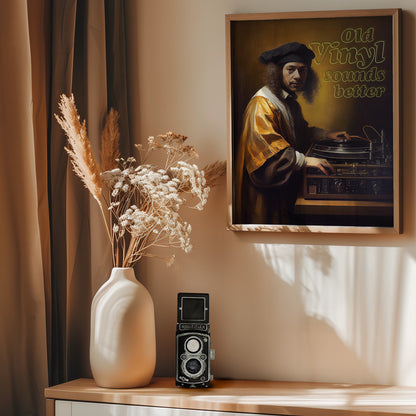 Old Vinyl Sounds Better - Poster / Art Print - interiör
