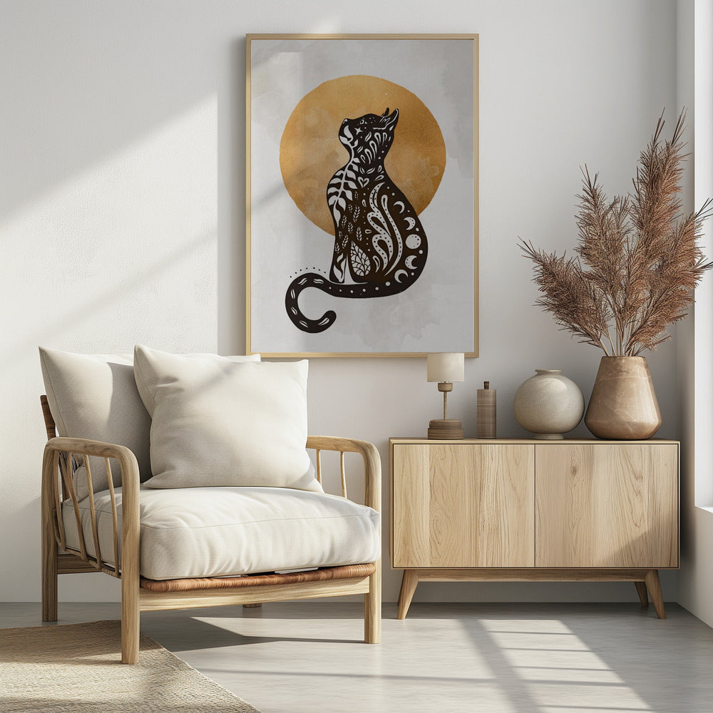 Mystic Moon Cat - Poster / Art Print - interiör