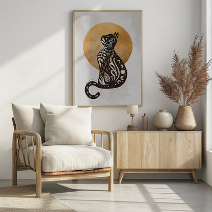 Mystic Moon Cat - Poster / Art Print - interiör