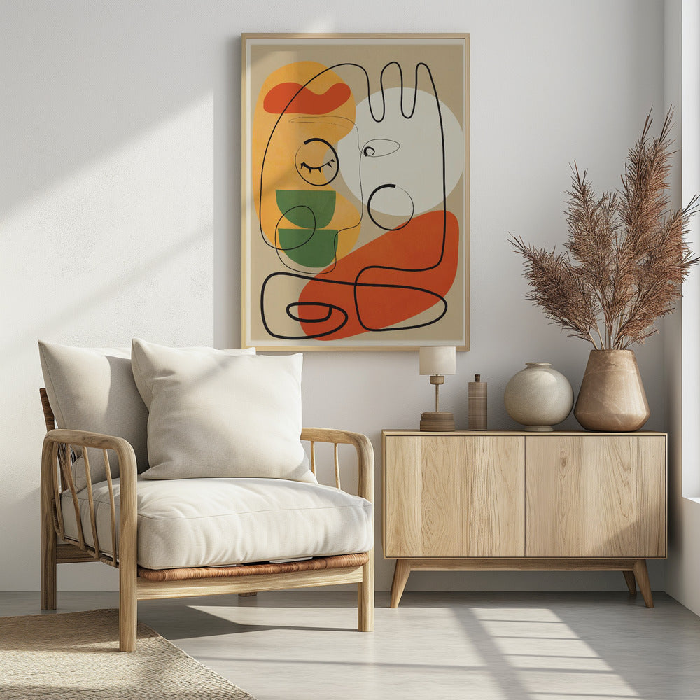 Very Abstract Colorful Portrait - Poster / Art Print - interiör
