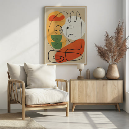 Very Abstract Colorful Portrait - Poster / Art Print - interiör