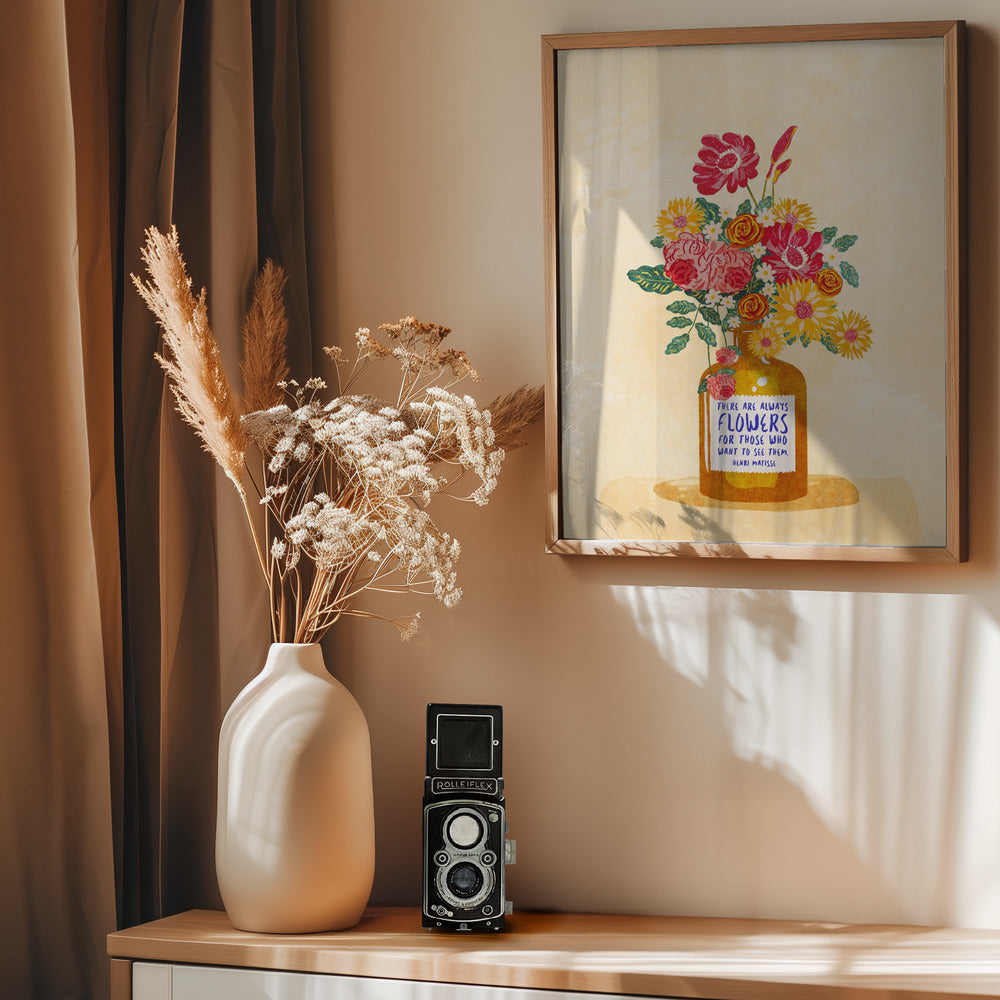 Always flowers - Poster / Art Print - interiör