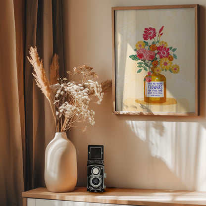 Always flowers - Poster / Art Print - interiör