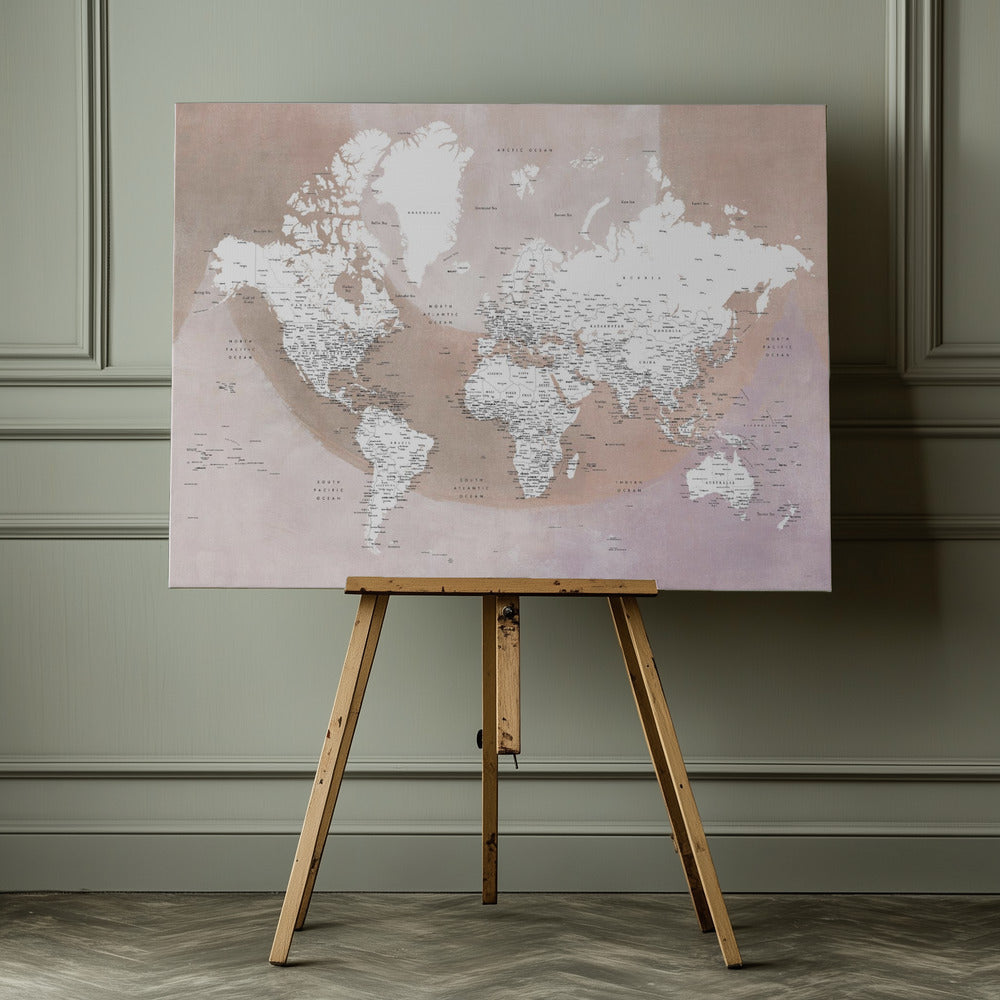 Qawi detaljerad världskarta - Poster / Art Print - interiör