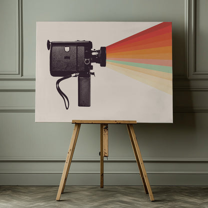 Movie Camera Rainbow - Poster / Art Print - interiör