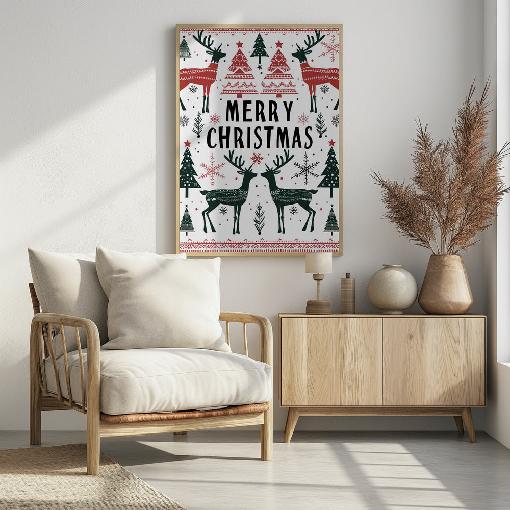 Merry Christmas No 2 - Poster / Art Print - interiör