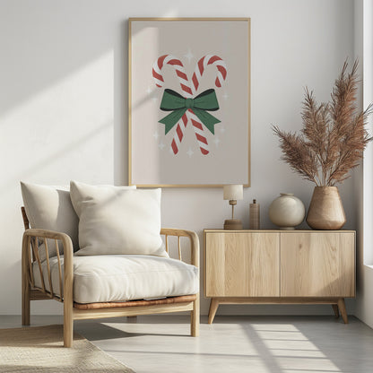 Christmas Candy Canes - Poster / Art Print - interiör