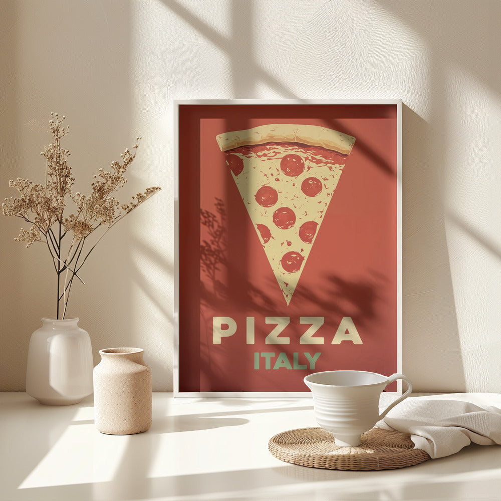 Pepperoni Pizza Slice - Poster / Art Print - interiör