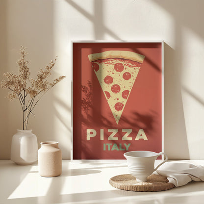 Pepperoni Pizza Slice - Poster / Art Print - interiör