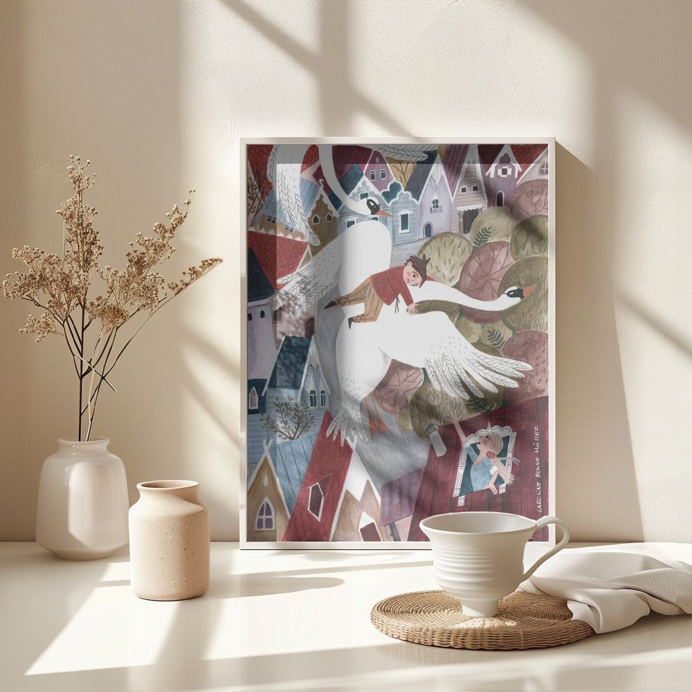 The magical wild geese - Poster / Art Print - interiör