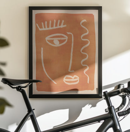 Abstract Face Portrait - Poster / Art Print - interiör