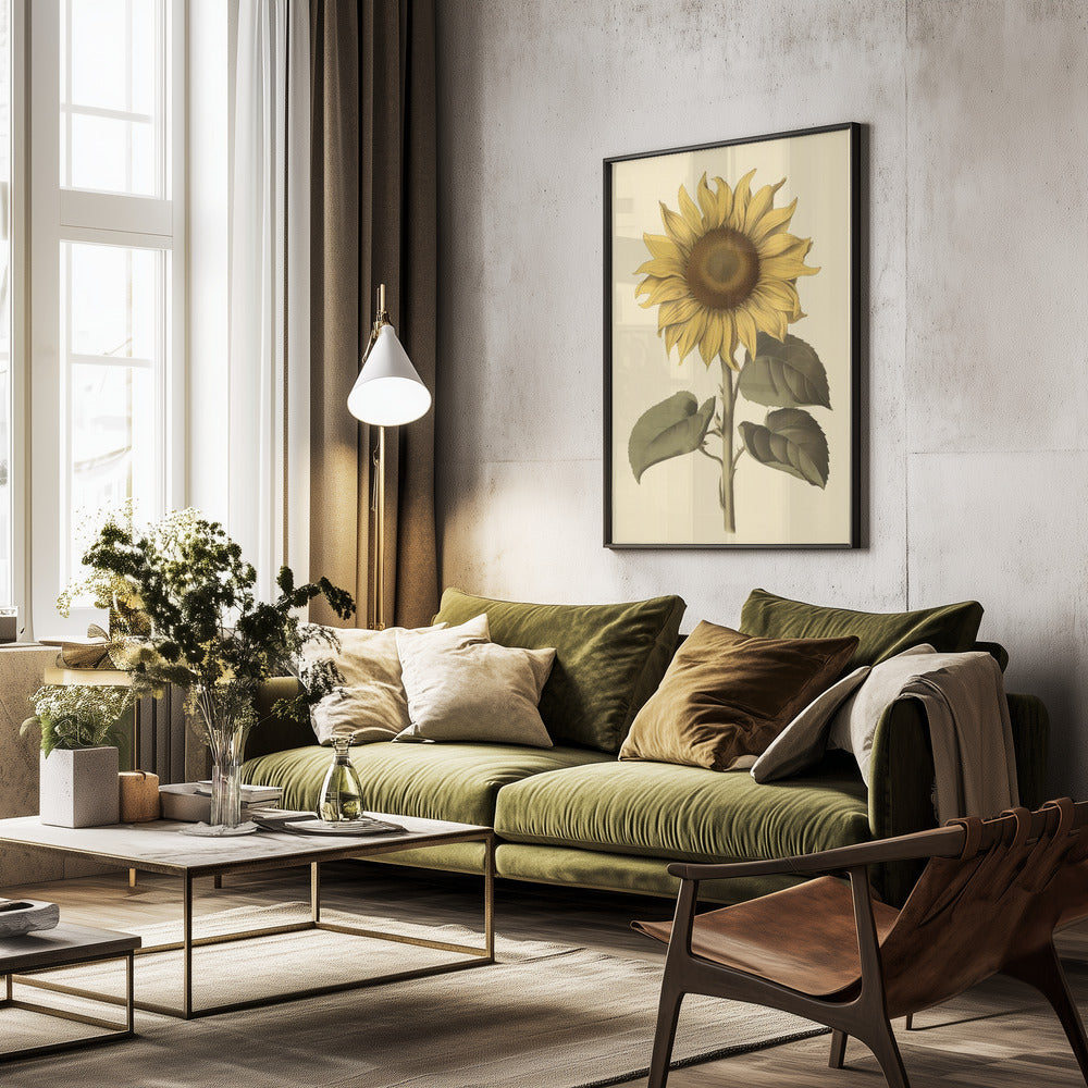 Vintage Sunflower - Poster / Art Print - interiör