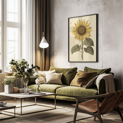 Vintage Sunflower - Poster / Art Print - interiör