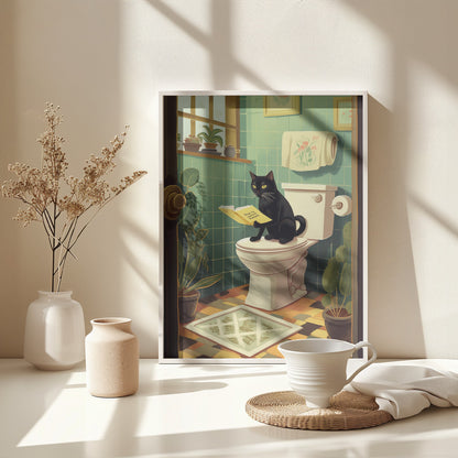 Toilet Cat - Poster / Art Print - interiör