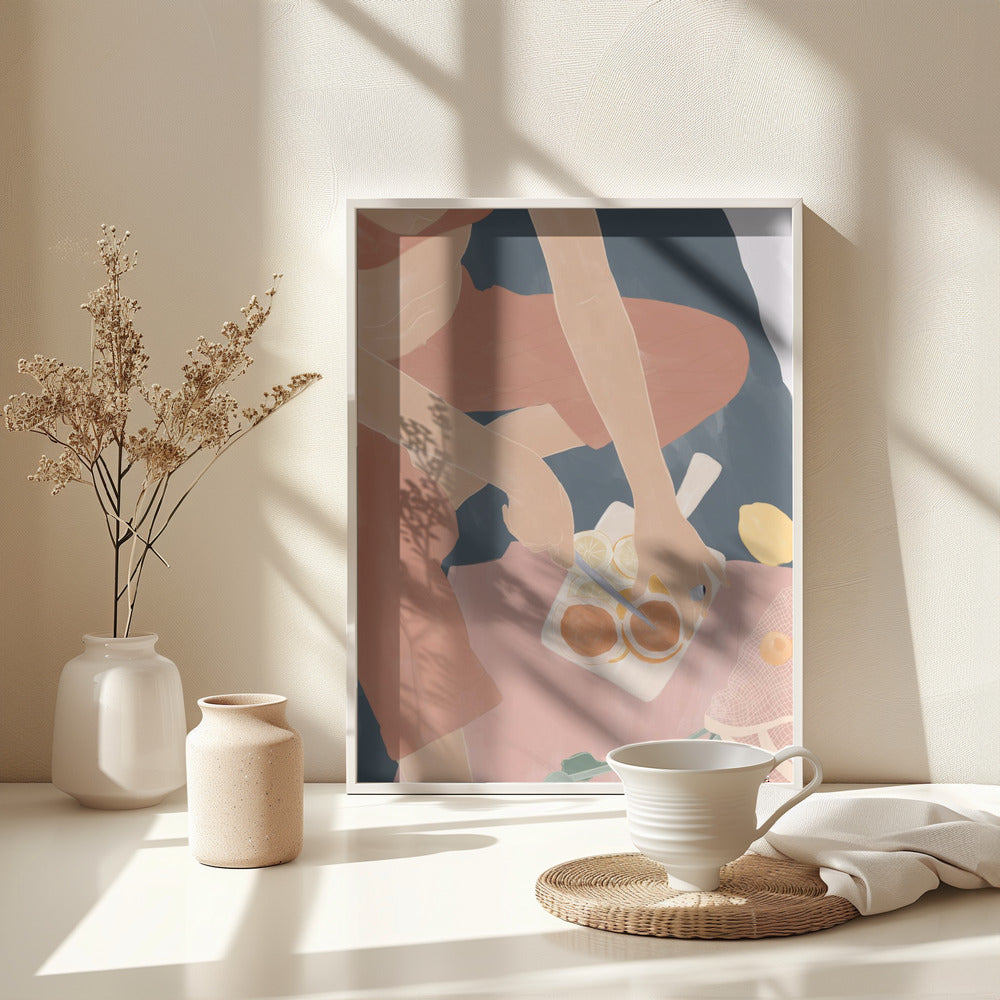 Cutting Grapefruits - Poster / Art Print - interiör