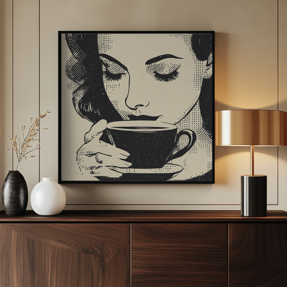 Women Drinking Coffee - Poster / Art Print - interiör