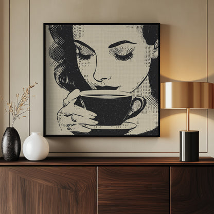 Women Drinking Coffee - Poster / Art Print - interiör