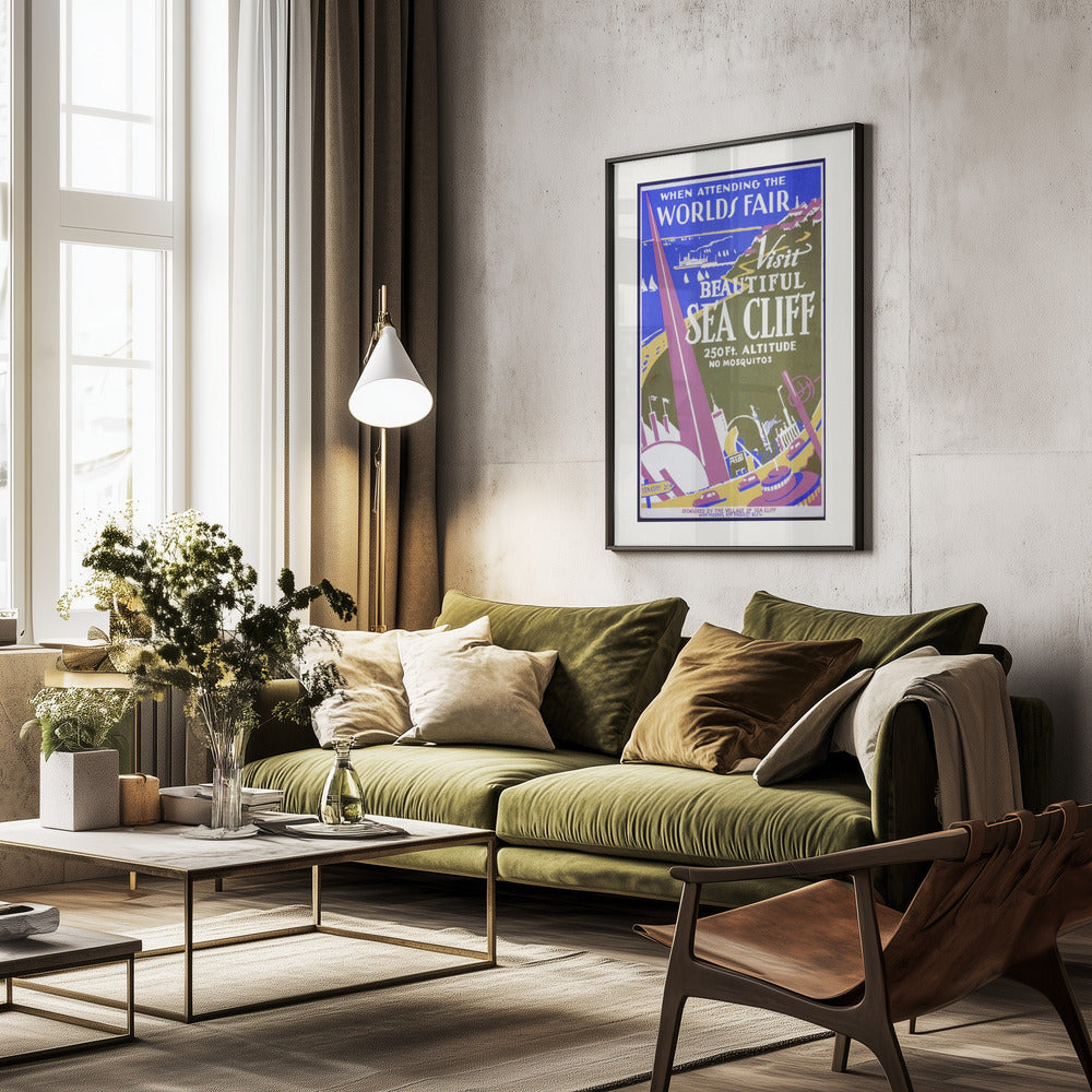 When Attending the Worlds Fair, Visit Beautiful Sea Cliff - Poster / Art Print - interiör
