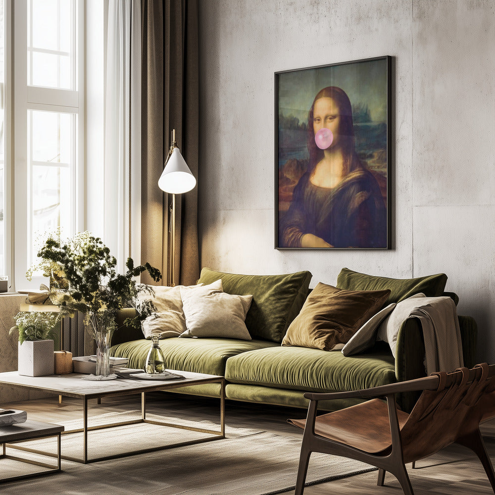 Mona Lisa Bubble Gum - Poster / Art Print - interiör