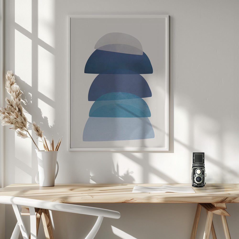 Blue Stack 01 - Poster / Art Print - interiör