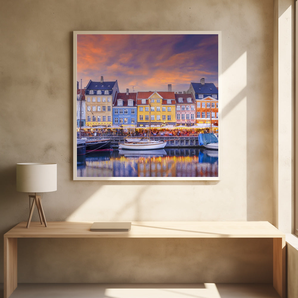 COPENHAGEN Charming Evening Mood at Nyhavn - Poster / Art Print - interiör
