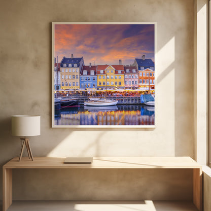 COPENHAGEN Charming Evening Mood at Nyhavn - Poster / Art Print - interiör
