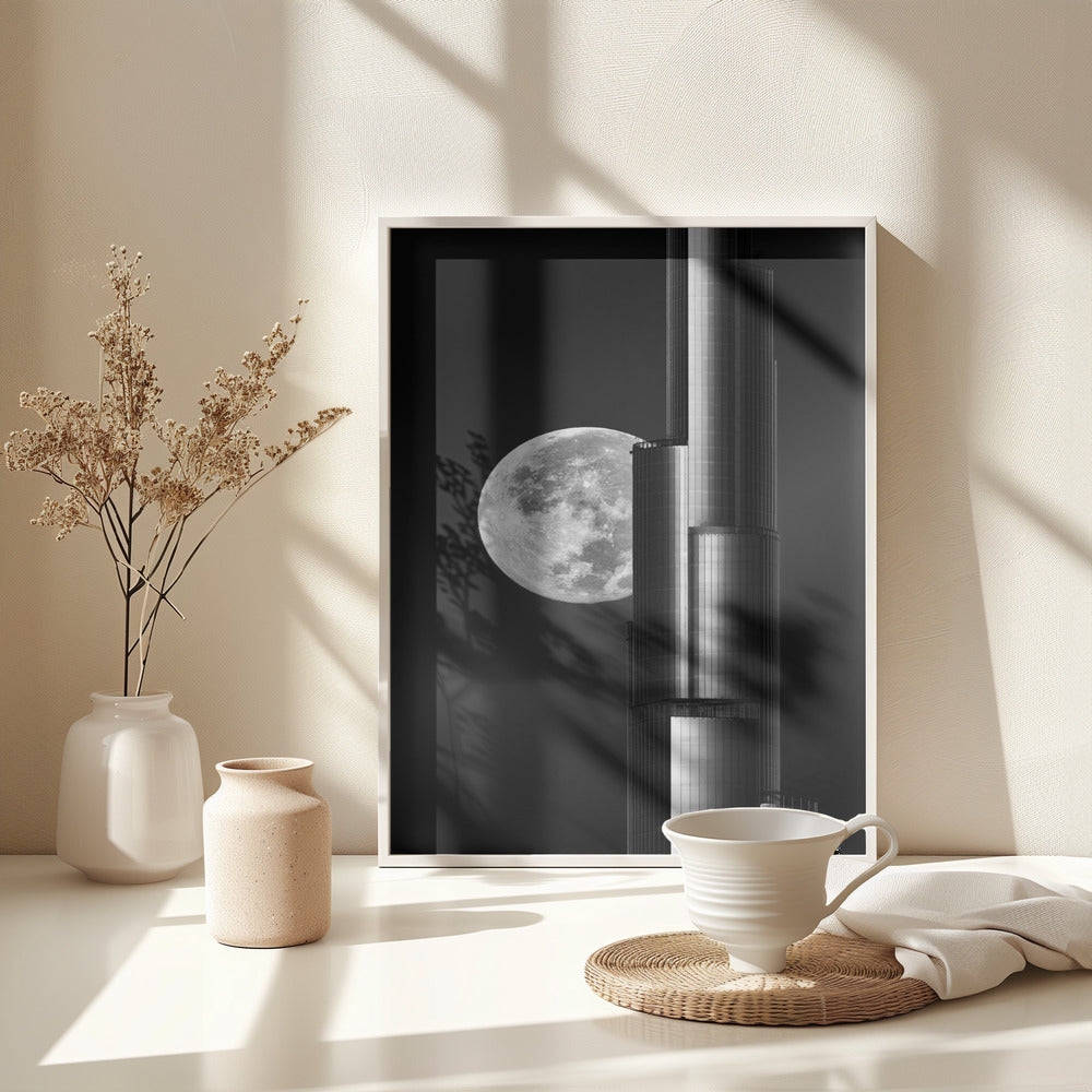 Super moon Burjkhalifa - Poster / Art Print - interiör