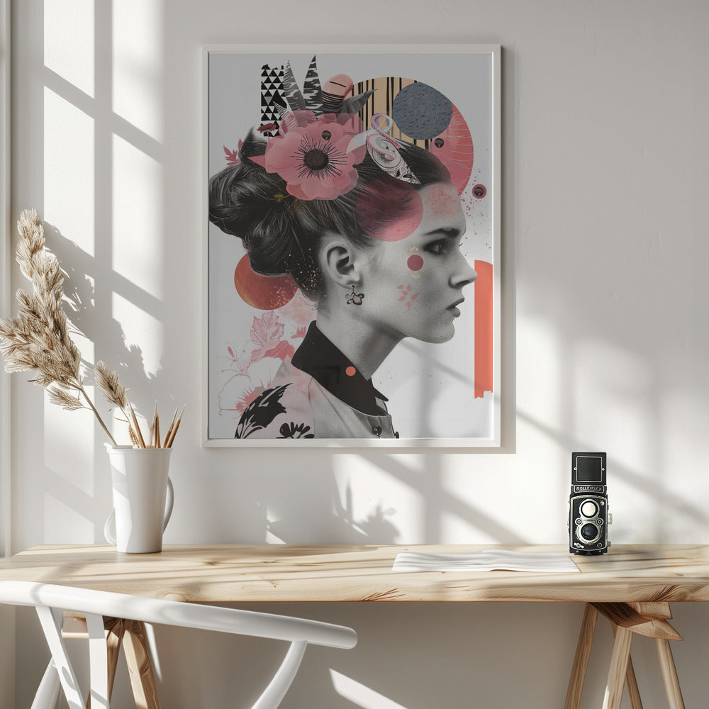 The Collage Girl No 2 - Poster / Art Print - interiör