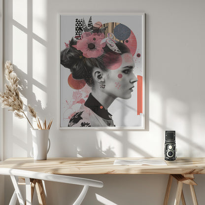 The Collage Girl No 2 - Poster / Art Print - interiör